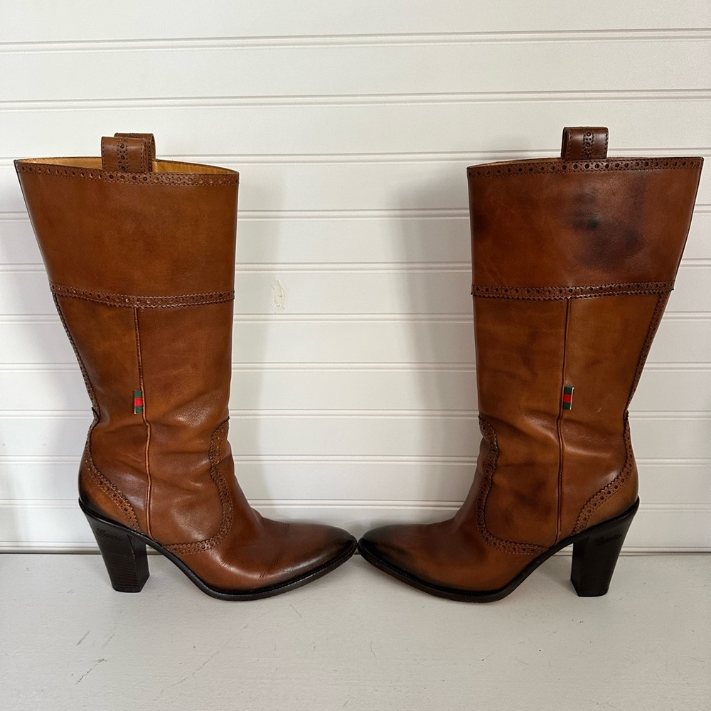 Gucci Brown Leather Knee-High Boots - Picture 5 of 10